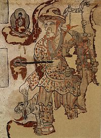 Xuanzang, Wandmalerei in der Dunhuang Höhle, 9. Jahrhundert