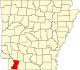 Map of Arkansas highlighting Lafayette County