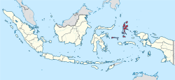 Location of North Maluku in Indonesia