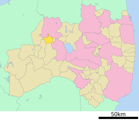 Lokasi Aizubange di Prefektur Fukushima