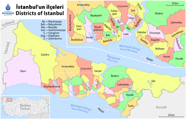 Karte der Distrikte von Istanbul