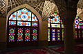 Colored glass inside the mosque.