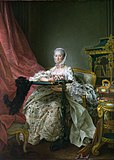 François-Hubert Drouais, Madame de Pompadour at her Tambour Frame, 1763–1764