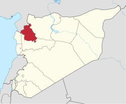 Bản đồ Syria với tỉnh Idlib được tô đậm