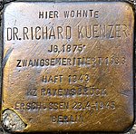 Stolperstein für Richard Kuenzer (Beethovenstraße 8)