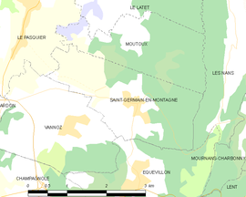 Mapa obce Saint-Germain-en-Montagne