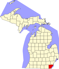 Karte von Monroe County innerhalb von Michigan