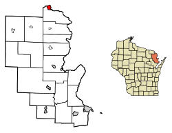 Location of Niagara in Marinette County, Wisconsin