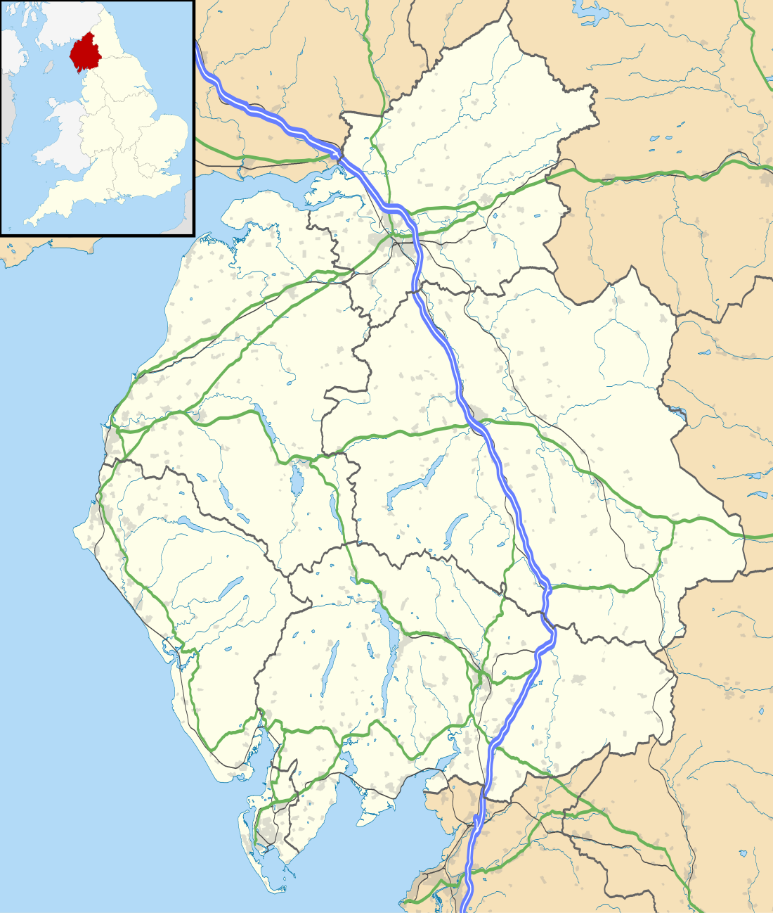 Civil parishes in Cumbria is located in Cumbria