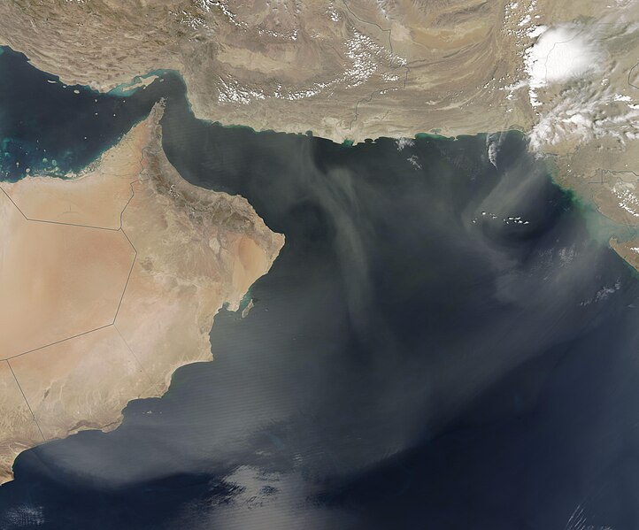 File:Dust plumes over the Arabian Sea (MODIS 2021-03-19).jpg