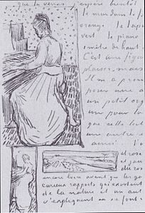 Croquis de Marguerite Gachet au piano