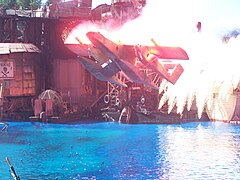 The plane being launched in Waterworld: A Live Sea War Spectacular at Universal