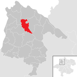 Poloha obce Münzkirchen v okrese Schärding (klikacia mapa)