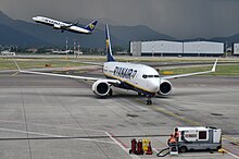 Ryanair Boeing 737s at the airport