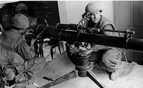 U.S. Marines manning an M40 during the Battle of Huế in the Vietnam War.