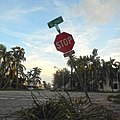 Pennsylvania Avenue and 16th Street, south view, fallen stop sign