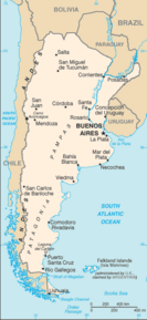 Kart over Republikken Argentina