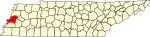 State map highlighting Lauderdale County