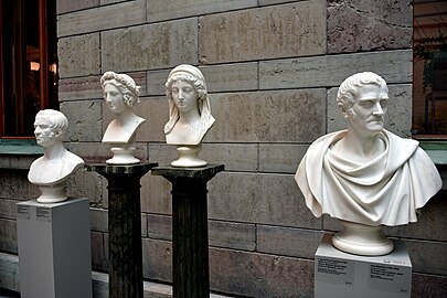 Marble busts in the sculpture courtyard