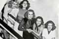 L to R:Paula Stone, Phyllis Fraser, Anne Shirley, Jacqueline Wells (aka Julie Bishop), and Lana Turner in 1938