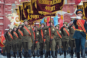 English: Military parade dedicated to the 63rd anniversary of the Soviet Union's victory in the 1941-1945 Great Patriotic War Русский: Военный парад в честь 63-й годовщины Победы в Великой Отечественной войне