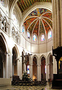 Catedral de la Almudena, nave with central Cross, in Madrid