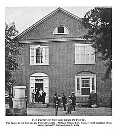 Front of the old Delaware County National Bank in the 1870s