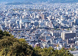 View of Kyoto CBD from Shōren-in (2020)