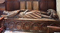 Carved oak Tomb of John De Pitchford (d. 1285). Pitchford, Shropshire.