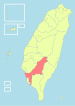 Location of Kaohsiung County in Taiwan