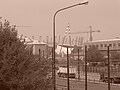 Le stade vu de loin depuis le Corso Molise à Turin.