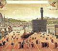 Girolamo Savonarola kivégzése a téren a 15. század végén