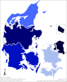 HDI map of Danish regions in 2017