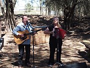 Steve Foster and Jenny Loftes performing at the historic Torrens Island Quarantine Station, 23 February 2014.