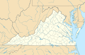 Map showing the location of Wolf Trap National Park for the Performing Arts