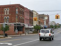 Main Street of Niles, looking up hill from the river.