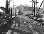 Old Spokane Street Bridge. Water pipes visible on either side.