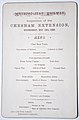 Menu de jantar de comemoração para extensão da Metropolitan Railway para Chesham em 15 de maio de 1889 por Spiers & Pond Ltd