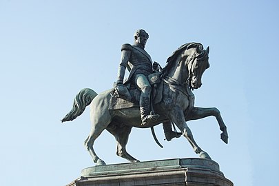 Statue équestre de Léopold Ier à Anvers (1872).