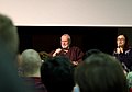 Il regista Terry Gilliam durante una presentazione del suo film L'uomo che uccise Don Chisciotte a Bologna nel settembre 2018