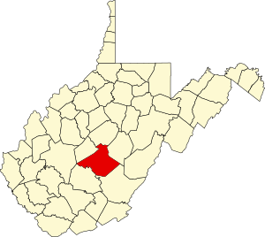 Map of West Virginia highlighting Nicholas County