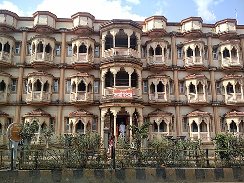 This structure is in Trimbak area near Nashik in Maharashtra. The Balconies are Symmetrical in design and colour