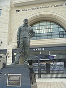 Sculpture of Coach Bill Snyder at Kansas State University