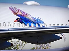 "Taiwan Blue Magpie" A350 B-18908 close-up