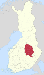 Pohjois-Savo on a map of Finland