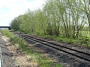 Tracks of the North Wales Coast line at former Sandycroft railway station