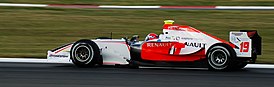 Марко Асмер за рулём Dallara серии GP2, Сильверстоун, 2008 год