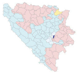 Location of Stari Grad, Sarajevo within Bosnia and Herzegovina.