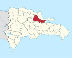 Provinssin sijainti Dominikaanisessa tasavallassa