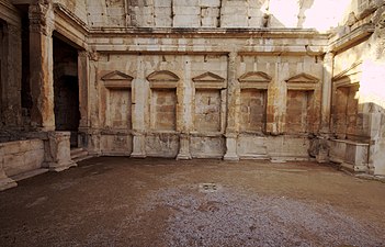 North wall with rectangular niches